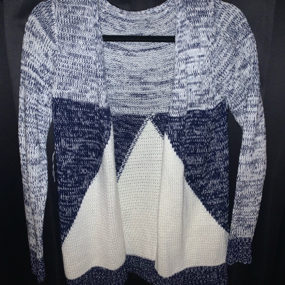 charolette russe blue & white cardigan